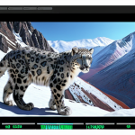 Wildlife Monitoring**

Prompt: Infrared camera capturing a snow leopard in a snow-covered mountain area of a nature reserve. Data displayed on a holographic screen overlaying the scene, showing animal population statistics. Focus on technology and conservation working together, rendered in a realistic style.

**